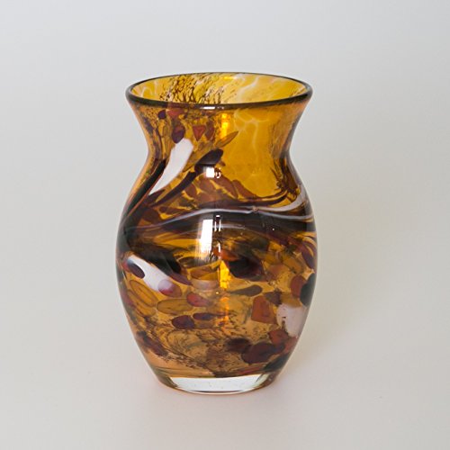 lauschaer-glas-vase-granulat-gold-h-13-cm-mundgeblasen-handgeformt image 4