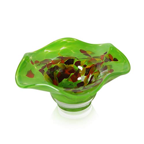 lauschaer-glas-kerzenhalter-schale-gr-n-13-cm-h-5-cm-mundgeblasen image 4