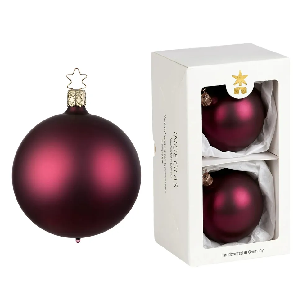 inge-glas-kugel-rotwein-matt-christbaumkugel-10-cm image 1