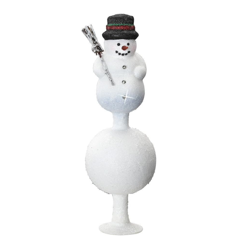 inge-glas-glitzernder-schneemann-glasfigur-8-x-24-cm-wei image 1