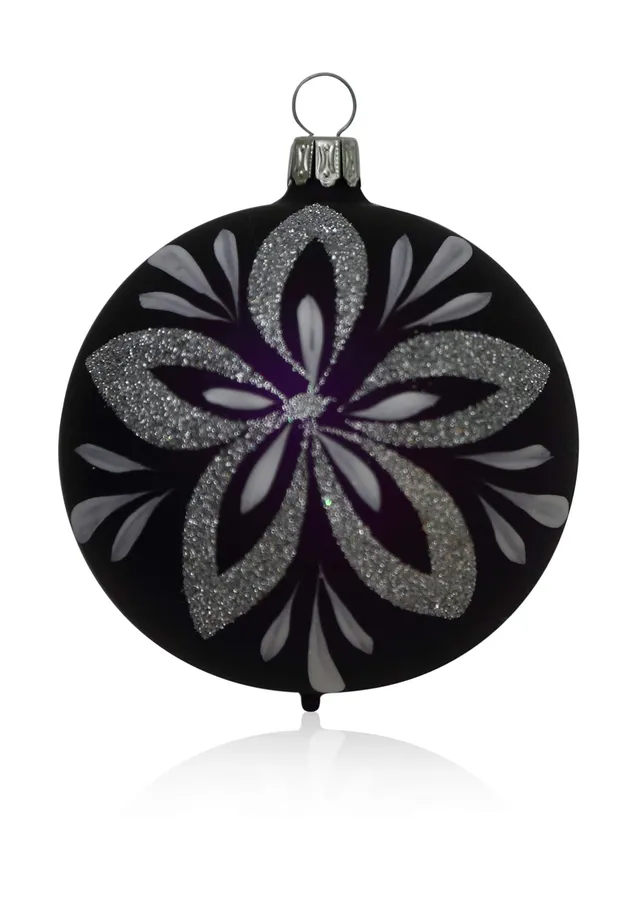 lauschaer-glas-christbaumkugeln-lila-matt-mit-blumendekor-5-st-ck-d-6cm image 1