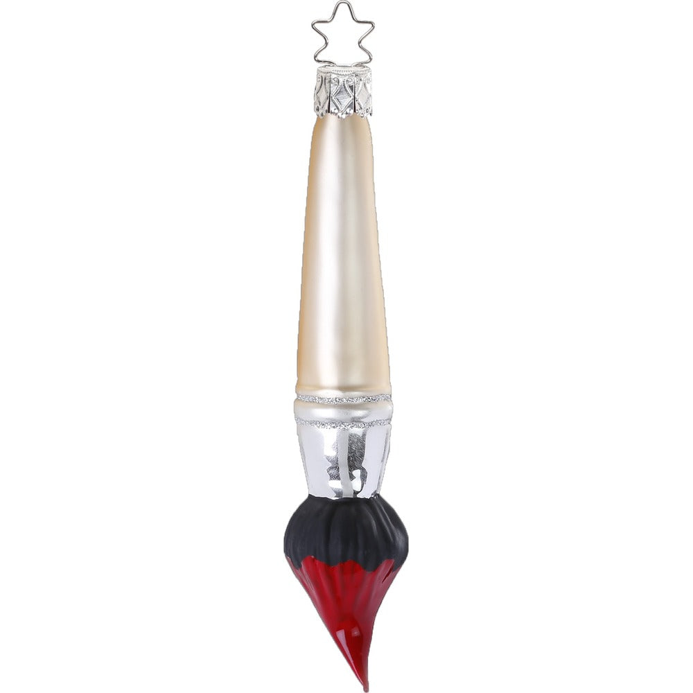 inge-glas-roter-pinsel-glas-christbaumanh-nger-13-5-cm image 1