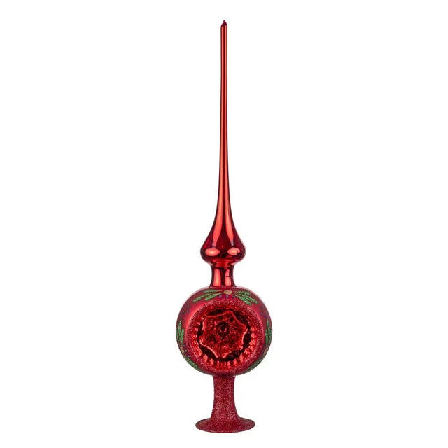 inge-glas-bl-tenglanz-baumspitze-8-x-33-cm-rot-glanz image 1