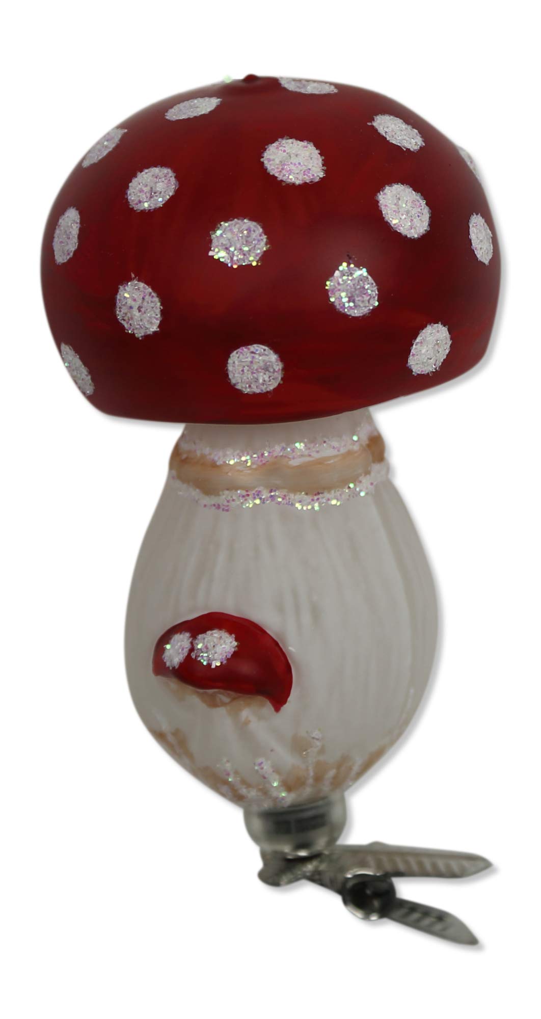 lauschaer-glas-christbaumschmuck-fliegenpilz-mundgeblasen-handdekoriert image 1