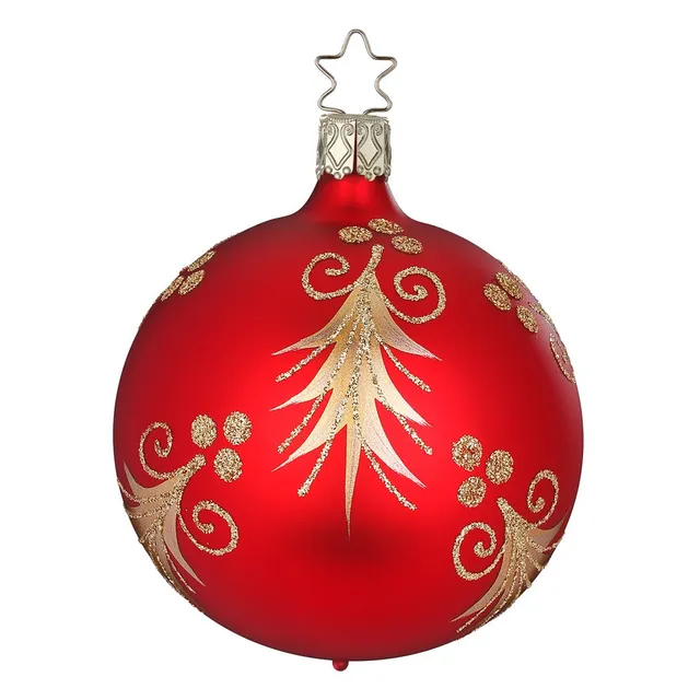 inge-glas-festliche-tanne-baumkugel-rot-10-cm image 1
