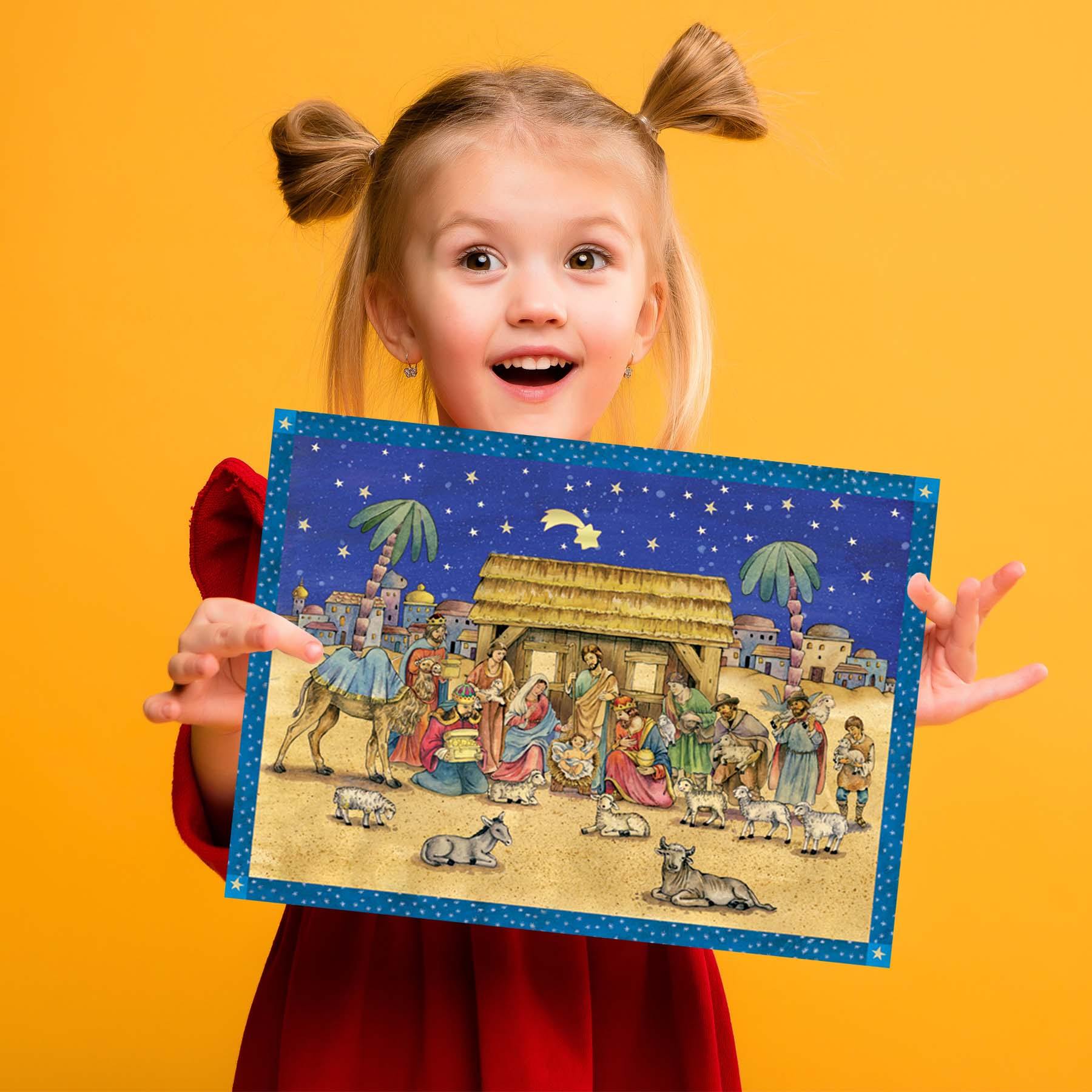 sellmer-verlag-adventskalender-besuch-an-der-krippe-papier-adventskalender-gro-f image 3