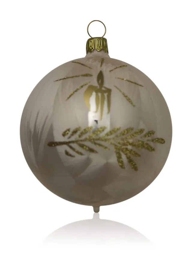 lauschaer-glas-christbaumkugeln-eislack-champagner-mit-kerze-4-st-ck-10-cm image 1