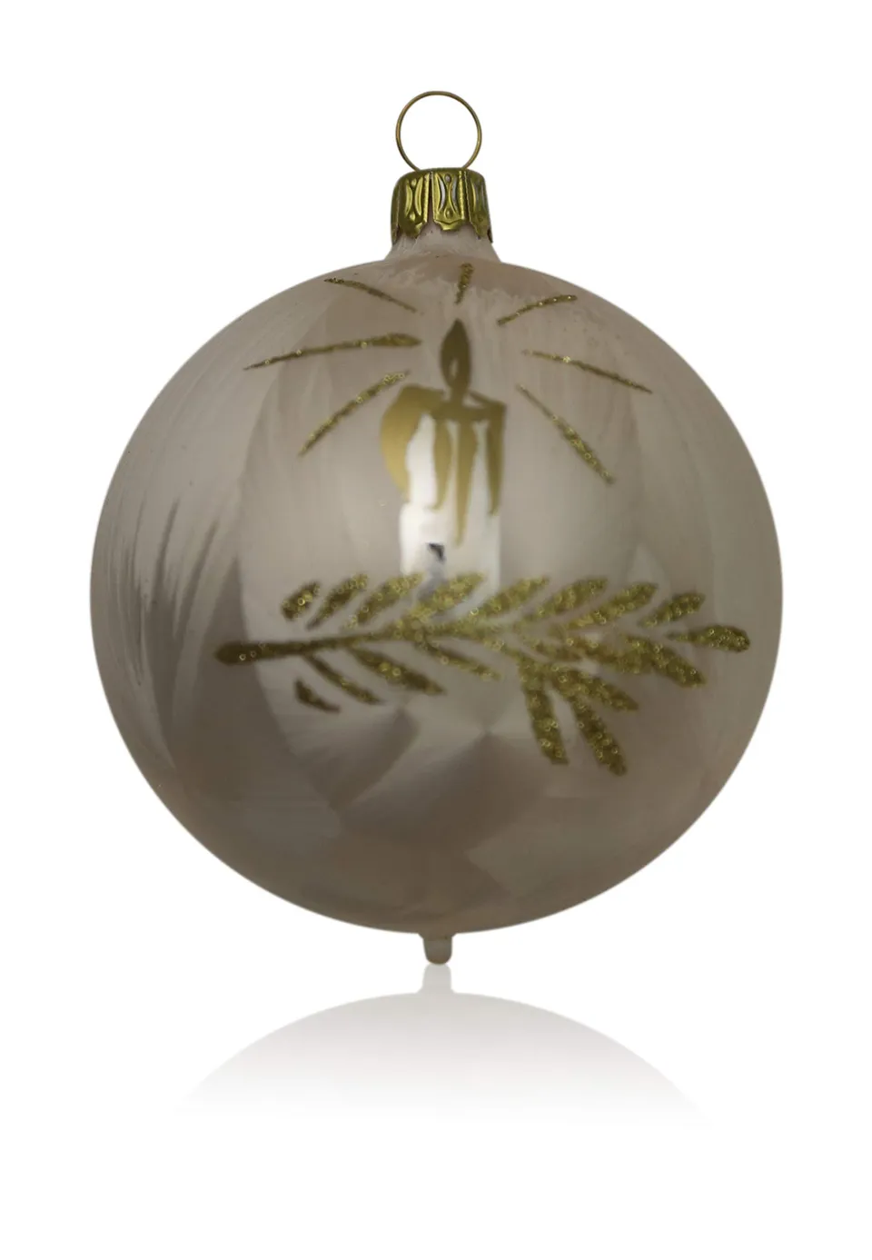 lauschaer-glas-christbaumkugeln-eislack-champagner-mit-kerze-4-st-ck-10-cm image 1