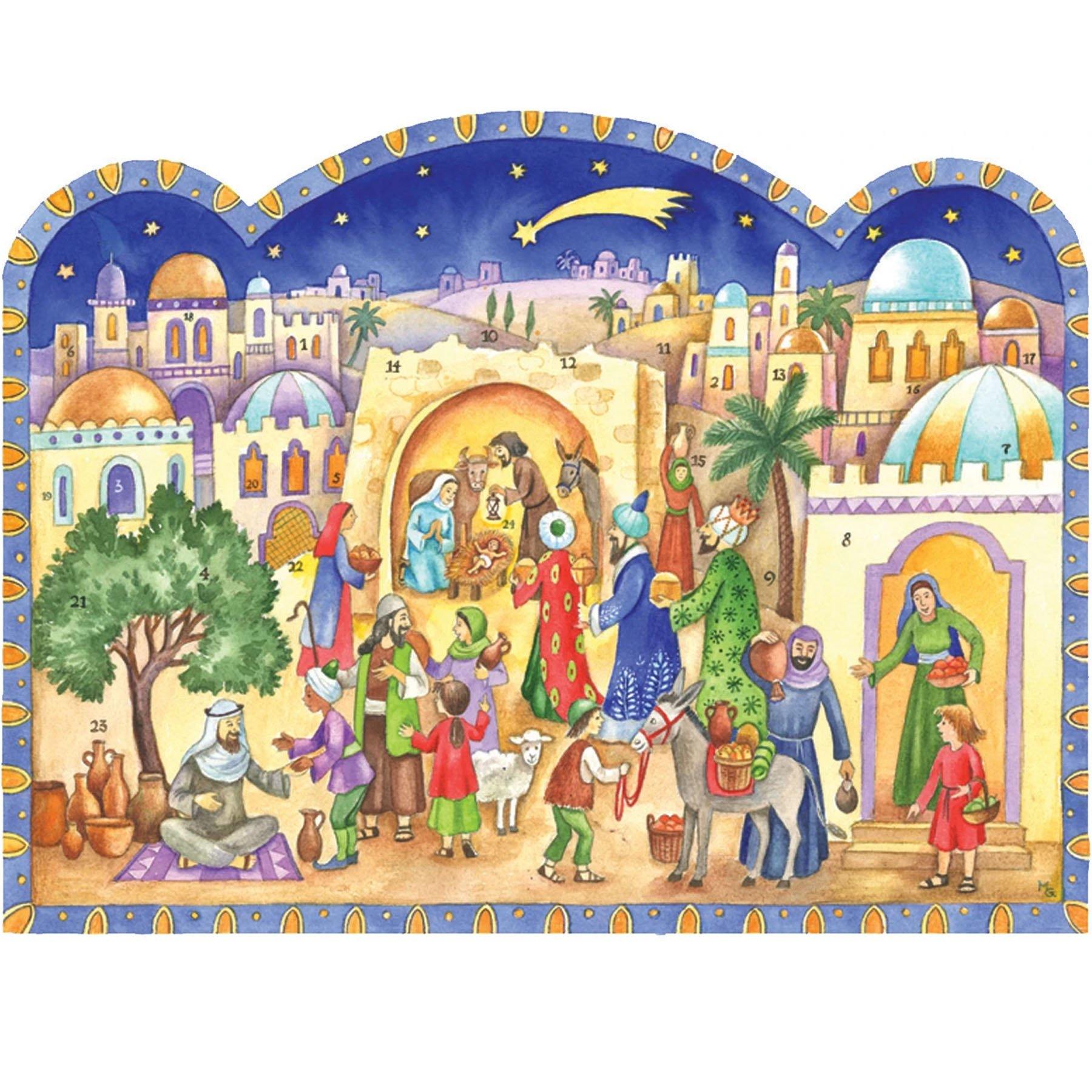 sellmer-verlag-adventskalender-kommt-und-seht-das-kind-christlich-gro-format image 1