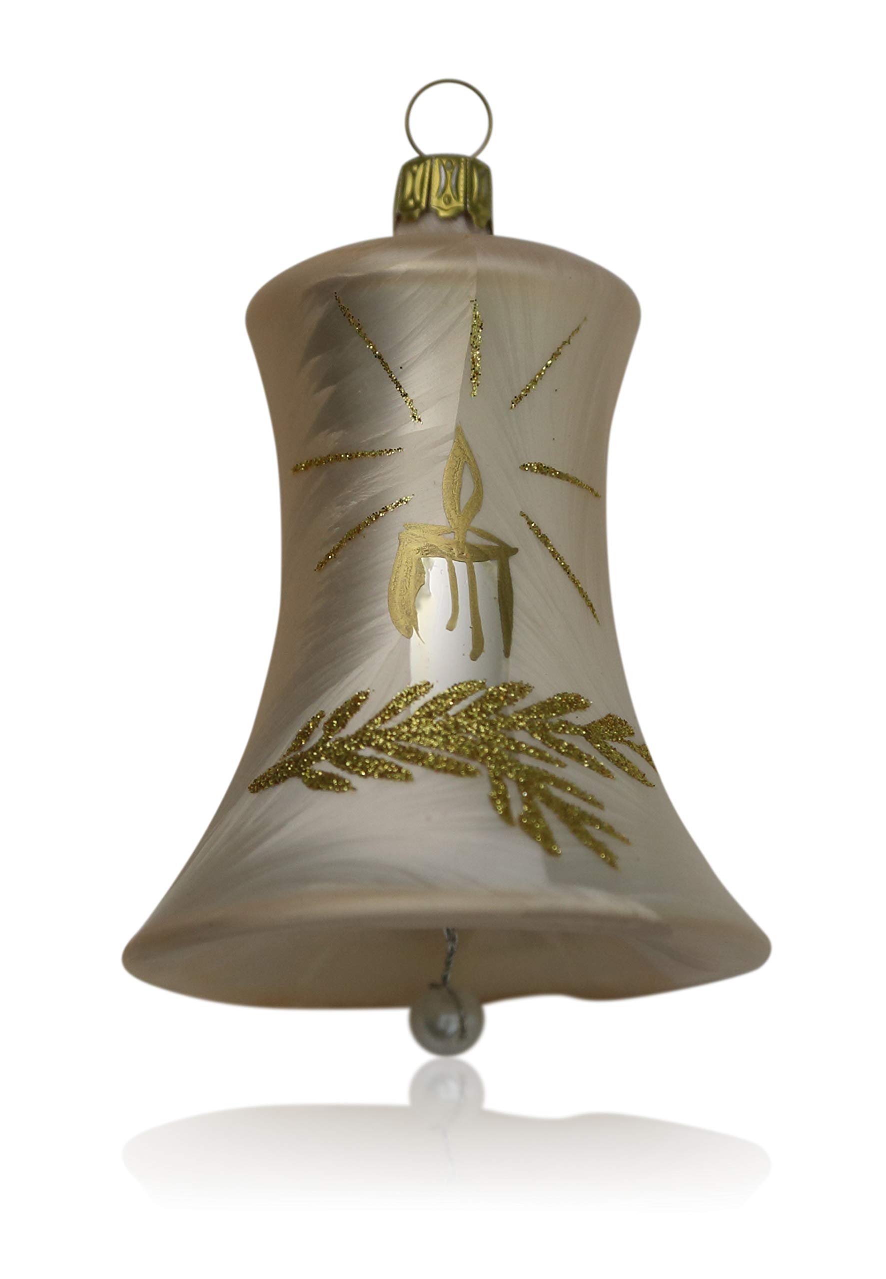 lauschaer-glas-christbaumschmuck-glocken-gro-eislack-champagner-mit-kerze-2-st-c image 1