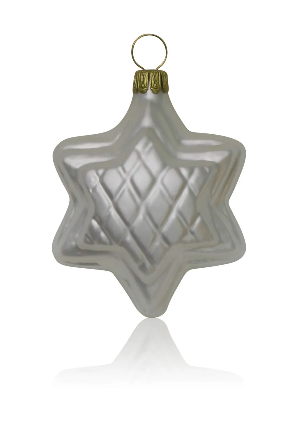 lauschaer-glas-christbaumschmuck-sterne-wei-matt-4-st-ck-mundgeblasen image 1