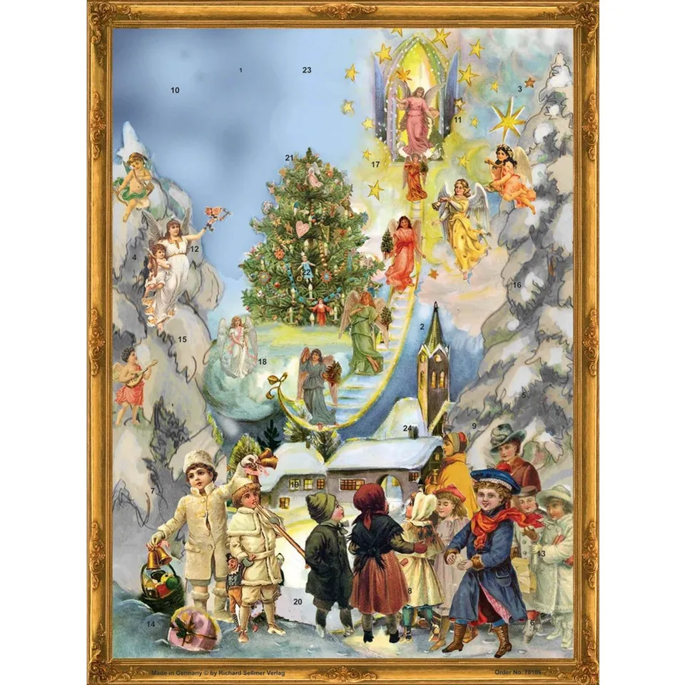 sellmer-verlag-adventskalender-auf-der-himmelsleiter-gro-format-engel image 1