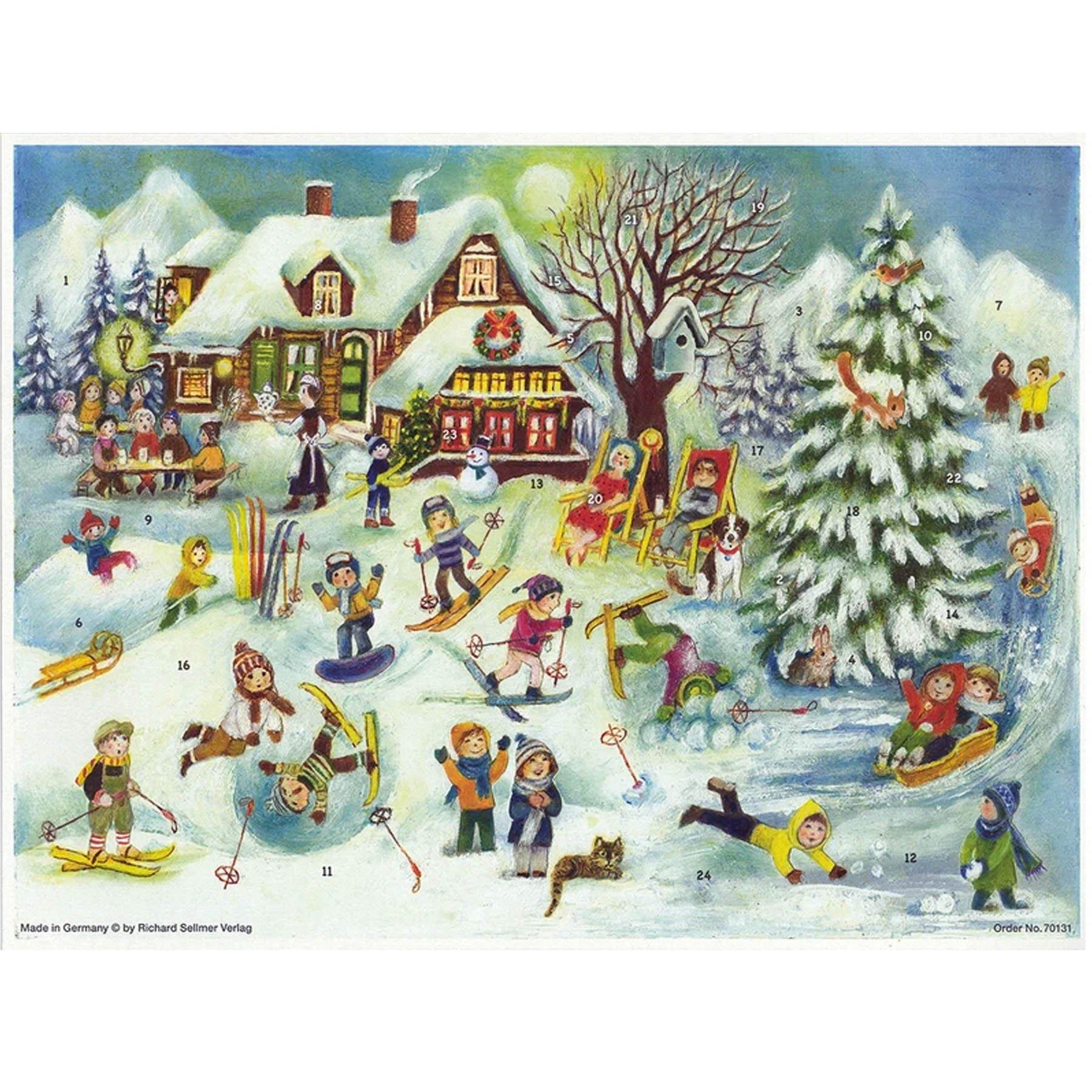 sellmer-verlag-adventskalender-skih-tte-papier-gro-format-querformat image 1