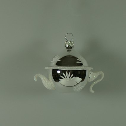 lauschaer-glas-k-nnchen-silber-wei-christbaumschmuck-mundgeblasen-handdekoriert image 1