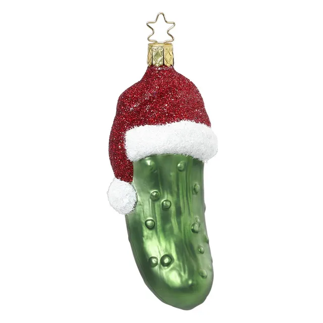 inge-glas-weihnachtsgurke-glasfigur-12-cm-gr-n image 1