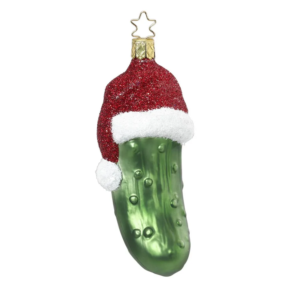 inge-glas-weihnachtsgurke-glasfigur-12-cm-gr-n image 1