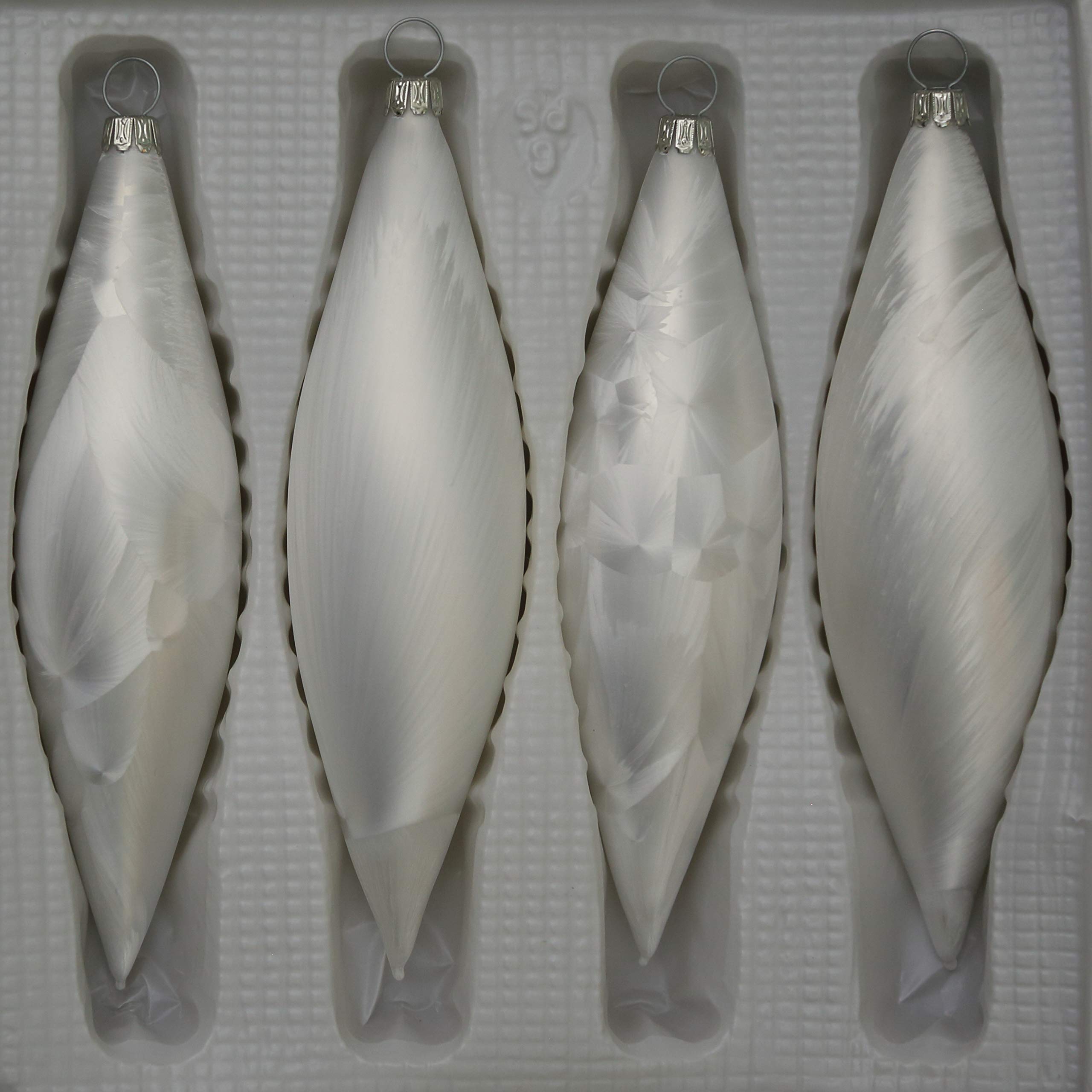 lauschaer-glas-christbaumschmuck-oliven-eislack-wei-4-st-ck-mundgeblasener-weihn image 2