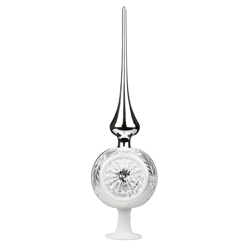 inge-glas-traditioneller-reflex-baumspitze-10x36-cm-silber-glanz image 1