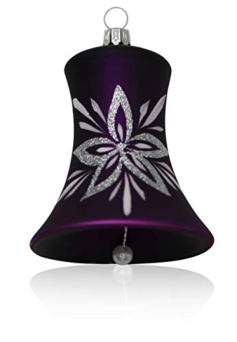 lauschaer-glas-christbaumschmuck-glocken-gro-lila-matt-blumendekor-2-st-ck-7cm image 8