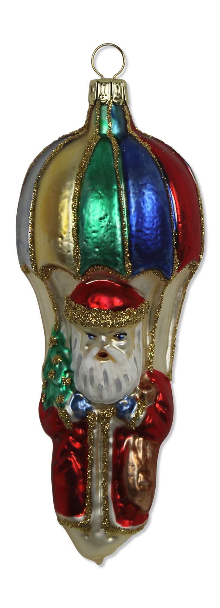 lauschaer-glas-christbaumschmuck-weihnachtsmann-am-fallschirm-mundgeblasen-handd image 1