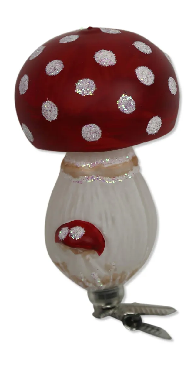 lauschaer-glas-christbaumschmuck-fliegenpilz-mundgeblasen-handdekoriert image 1