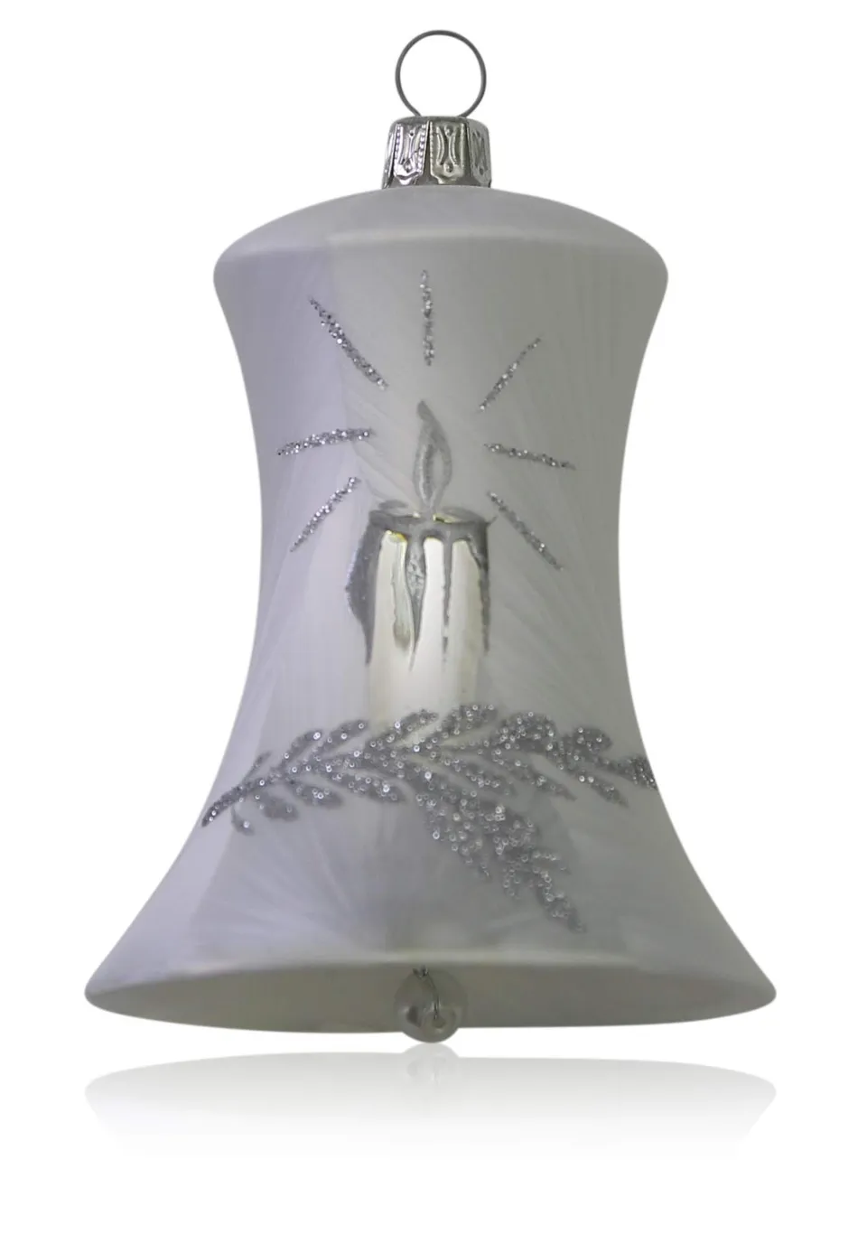 lauschaer-glas-christbaumschmuck-glocken-wei-eislack-7cm-2-st-ck image 1