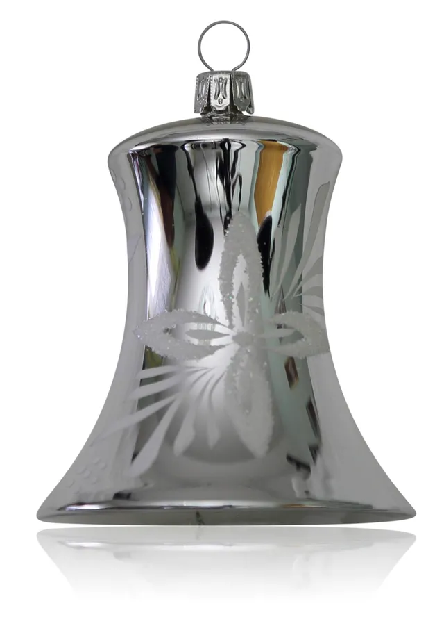 lauschaer-glas-christbaumschmuck-glocken-gro-silber-mit-wei-en-blumen-2-st-ck-7- image 1