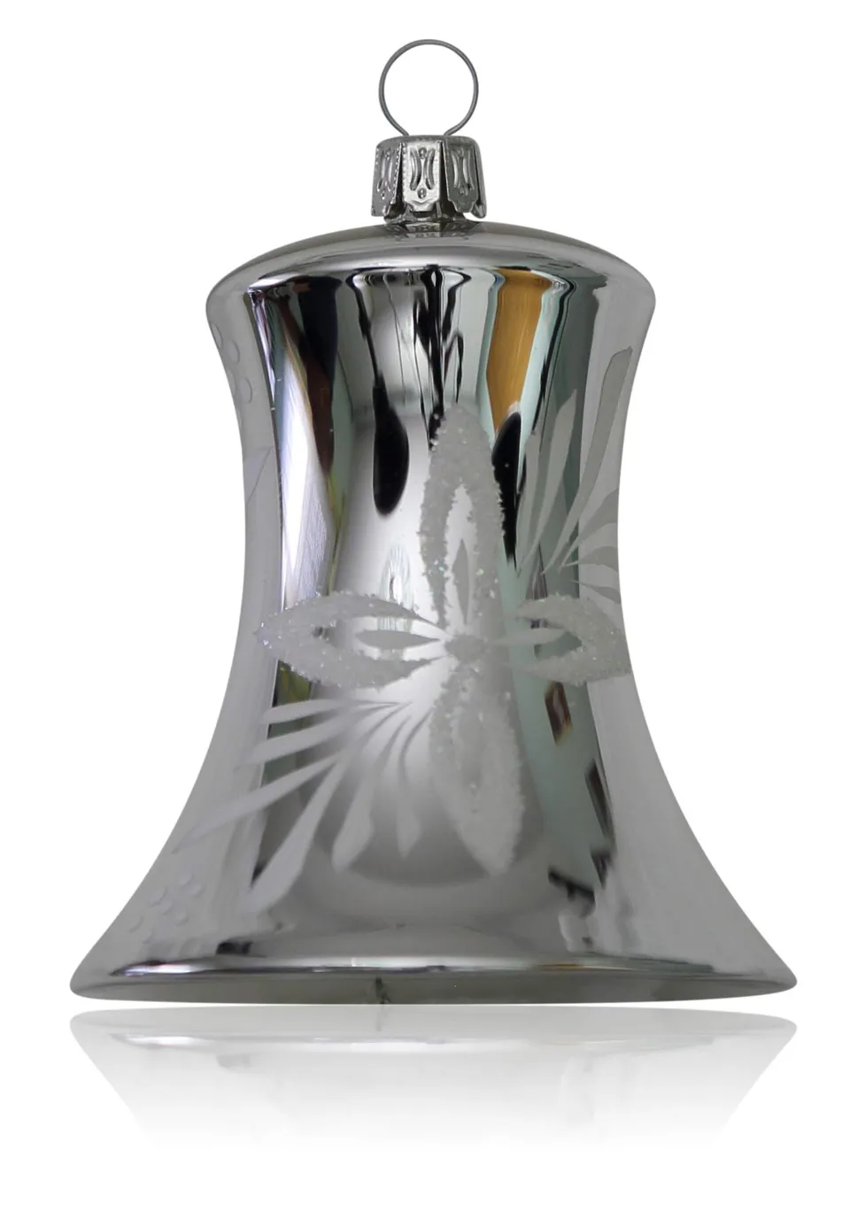 lauschaer-glas-christbaumschmuck-glocken-gro-silber-mit-wei-en-blumen-2-st-ck-7- image 1