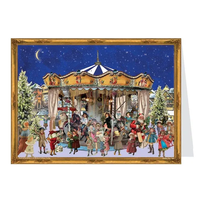 sellmer-verlag-postkarten-adventskalender-weihnachtskarussell-a5-querformat image 1