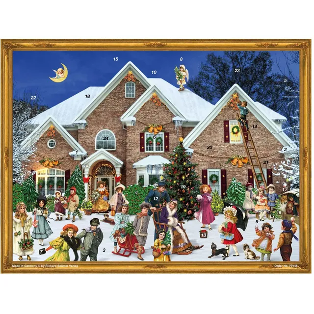 sellmer-verlag-adventskalender-viktorianisches-haus-gro-format-mit-silberglitzer image 1
