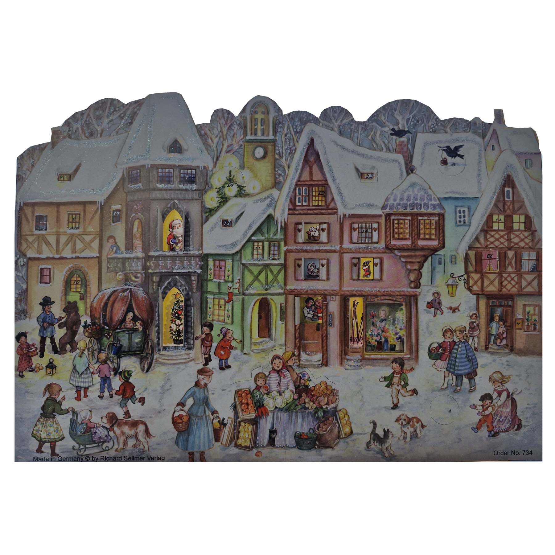 sellmer-verlag-adventskalender-marktplatz-konturgestanzter-papier-adventskalende image 2