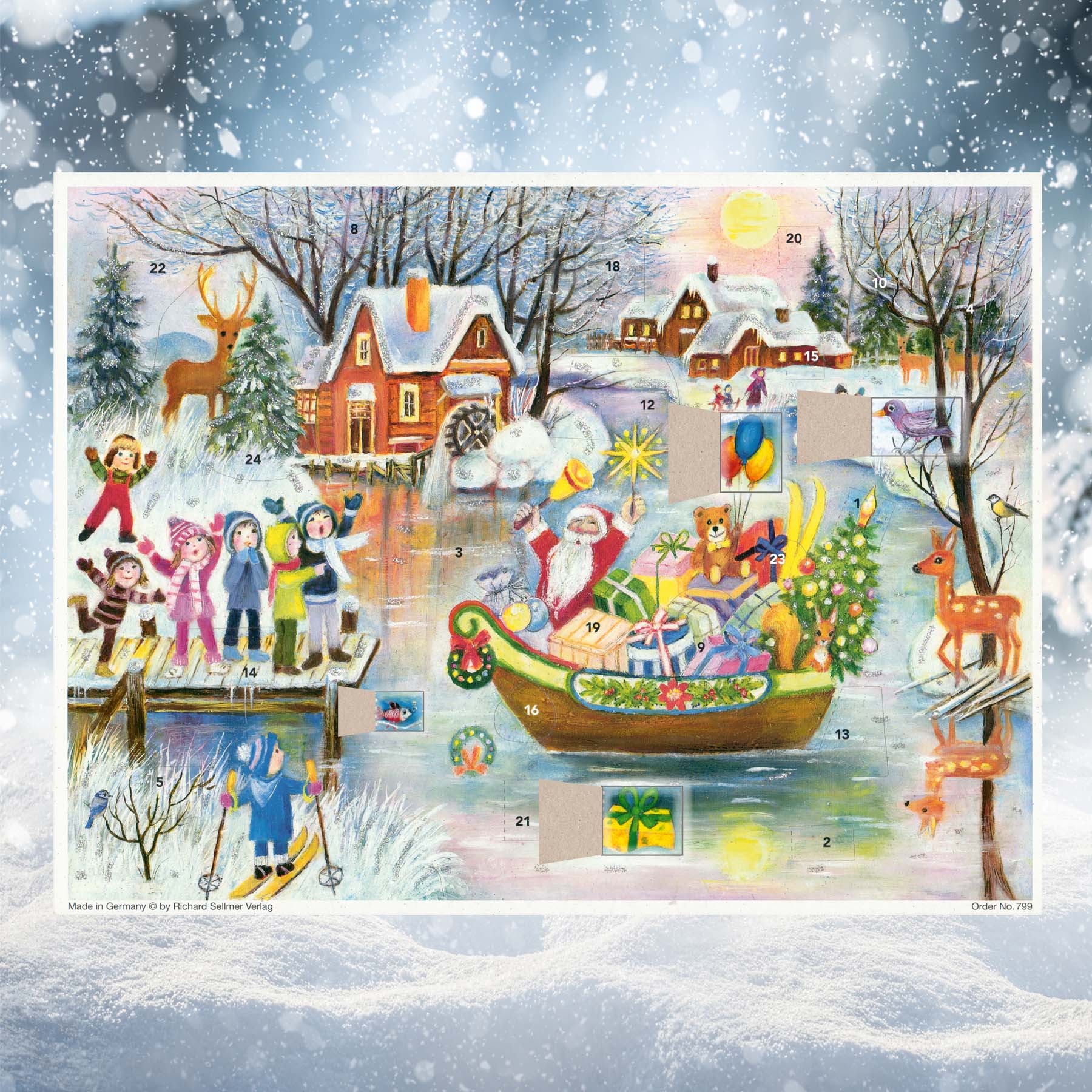 sellmer-verlag-adventskalender-weihnachtsmann-im-boot-gro-format image 2