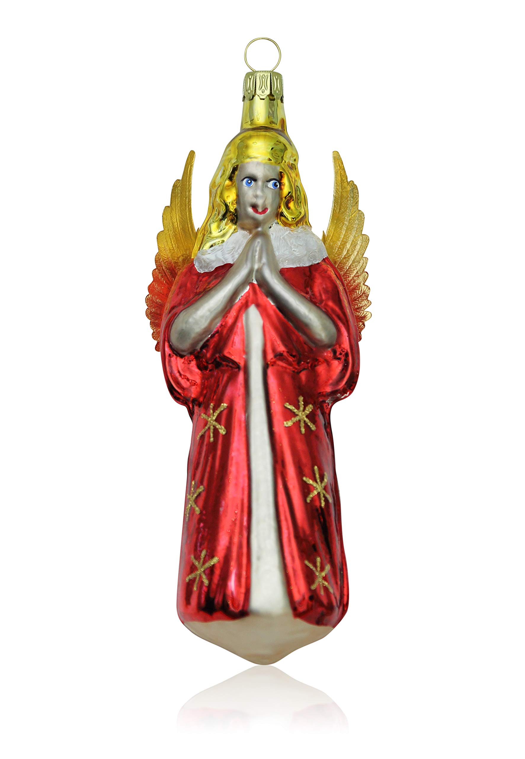 lauschaer-glas-gro-er-engel-rot-christbaumschmuck-mundgeblasen image 1