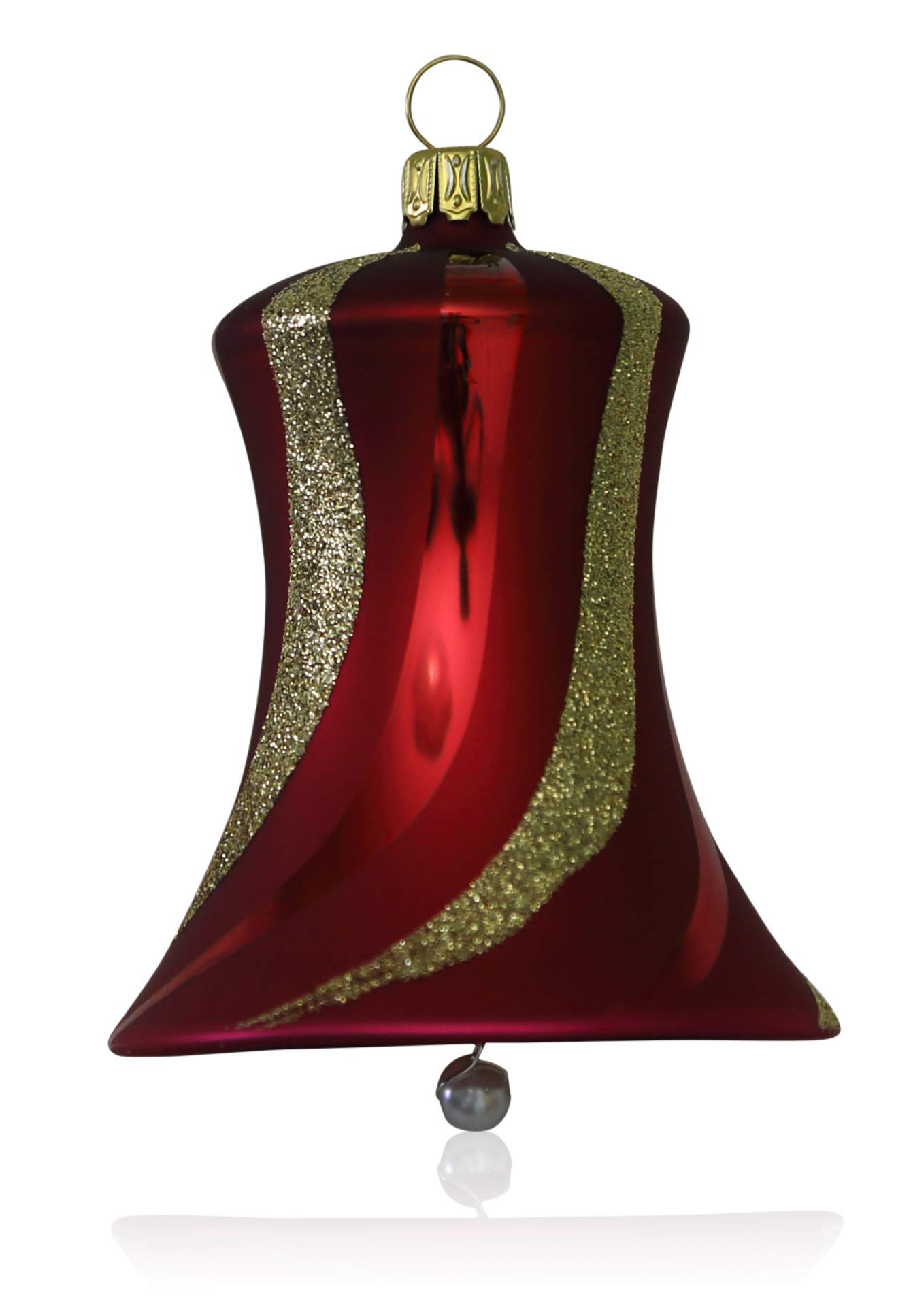 lauschaer-glas-glocken-gro-mit-schl-gel-dunkelrot-matt-2-st-ck image 1