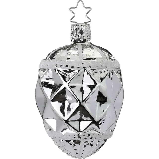 inge-glas-zapfenornament-glas-tannenzapfen-silber-8-cm image 1
