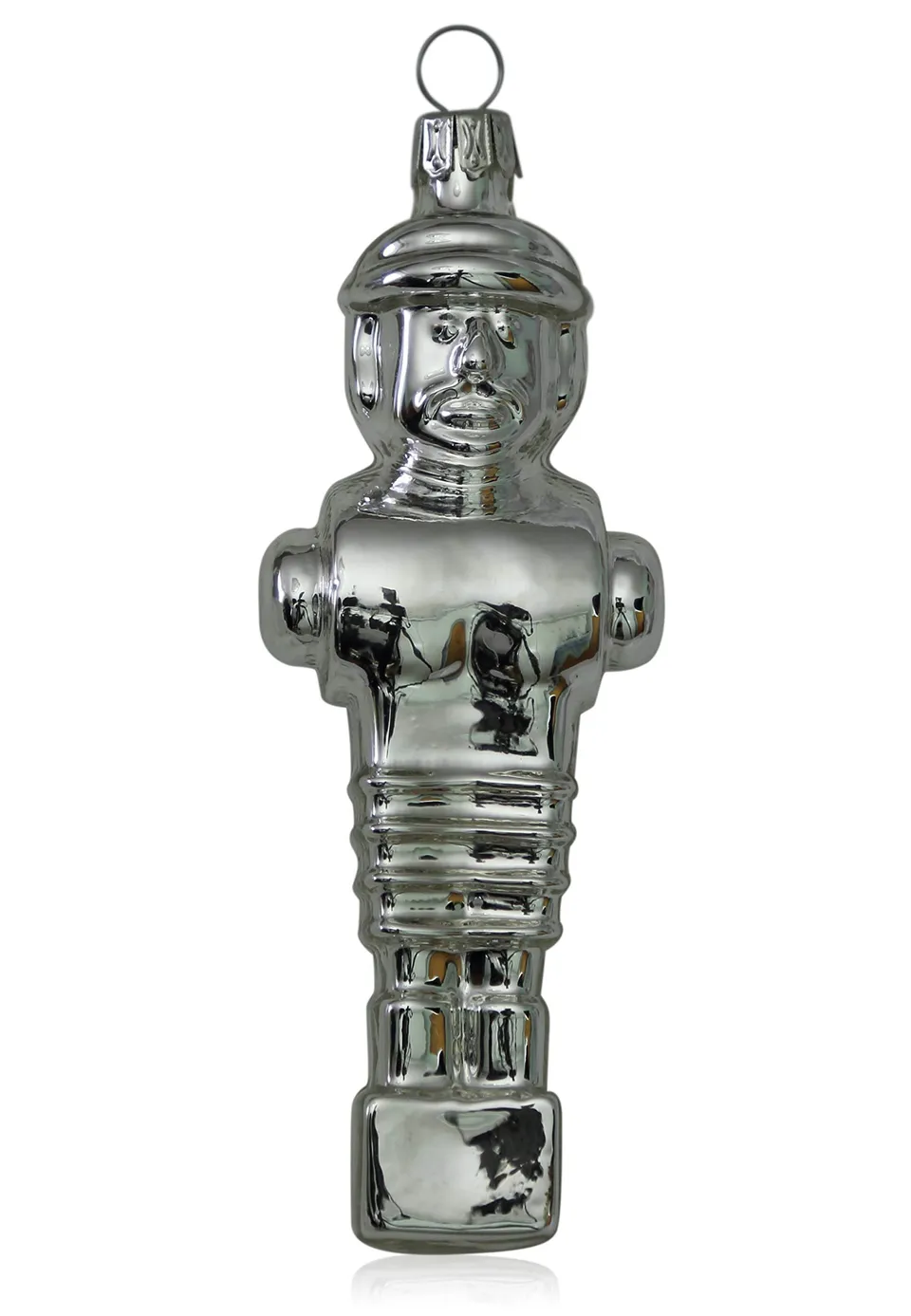 lauschaer-glas-christbaumschmuck-kickerfigur-silber-glanz-3-st-ck-mundgeblasen image 1