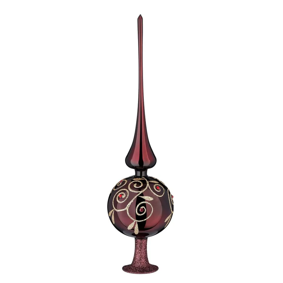 inge-glas-strahlende-leidenschaft-christbaumspitze-10-x-36-cm-portwein-glanz image 1
