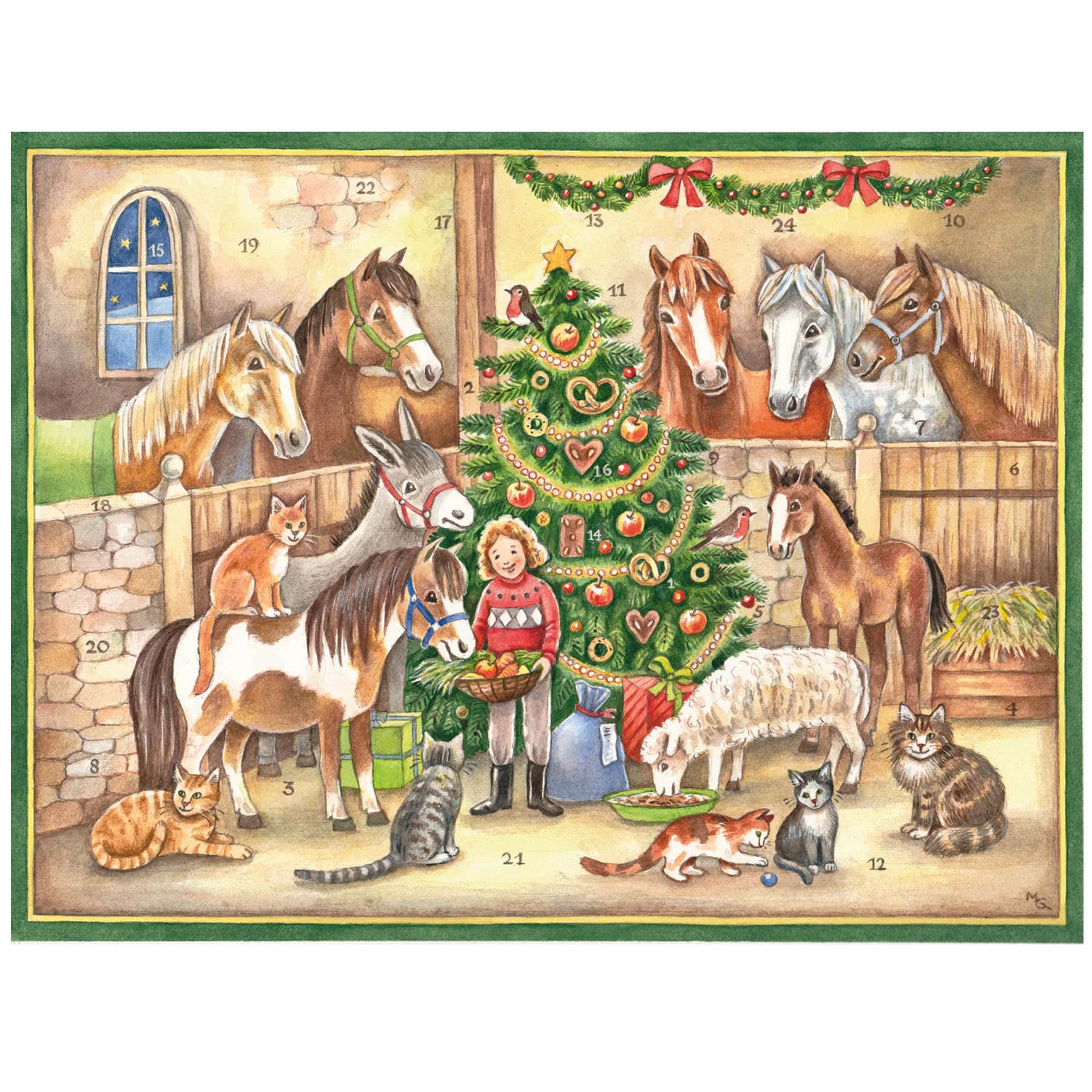 sellmer-verlag-pferde-adventskalender-im-stall-gro-format image 1