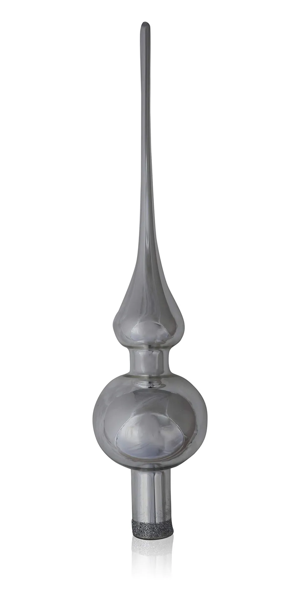 lauschaer-glas-christbaumspitze-silber-glanz-6-cm-christbaumschmuck-glas image 1