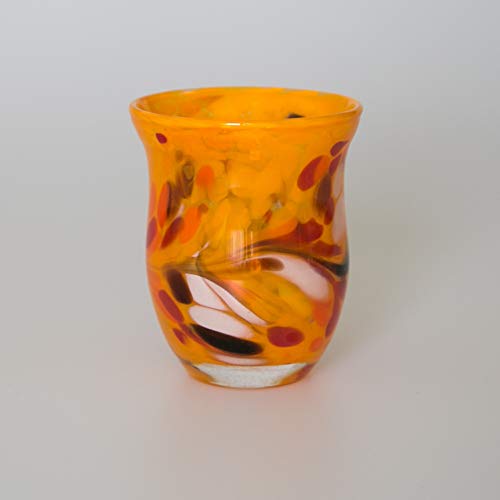 lauschaer-glas-windlicht-granulat-gelb-h-13-cm-mundgeblasen-handgeformt image 4