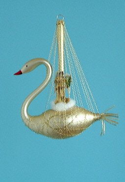 lauschaer-glas-schwan-umsponnen-leonischer-draht-christbaumschmuck image 1