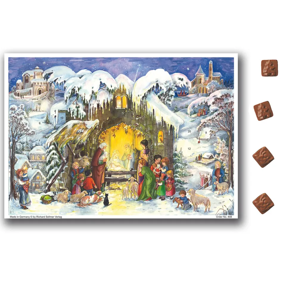 sellmer-verlag-schoko-adventskalender-an-der-krippe-querformat image 1