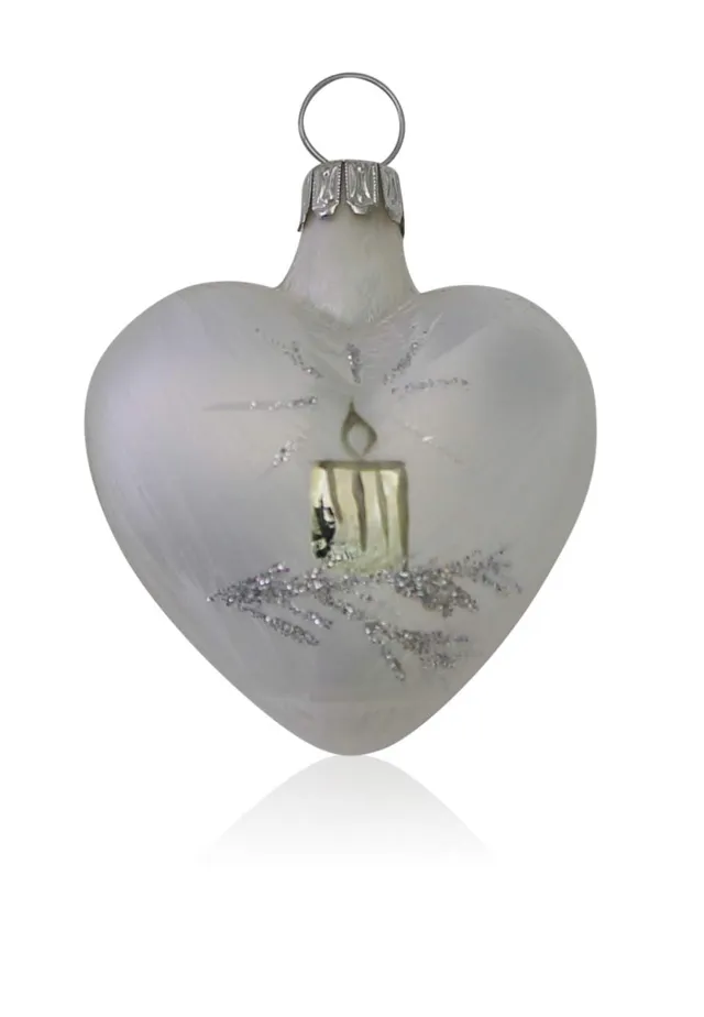 lauschaer-glas-christbaumschmuck-herzen-eislack-wei-mit-kerze-4-st-ck-5-5-cm image 1