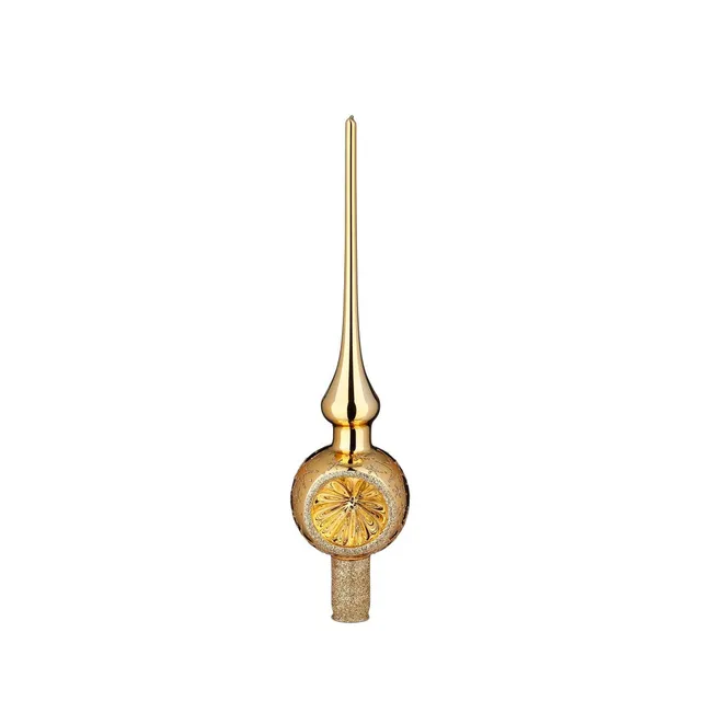 inge-glas-goldener-glanz-baumspitze-7-x-30-cm-inkagold-glanz image 1