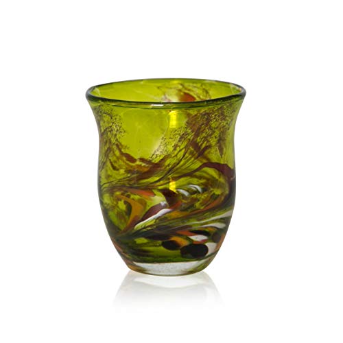 lauschaer-glas-windlicht-granulat-zitronengelb-h-13-cm-mundgeblasen-handgeformt image 3