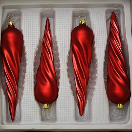 lauschaer-glas-christbaumschmuck-eiszapfen-dick-rot-matt-4-st-ck image 4