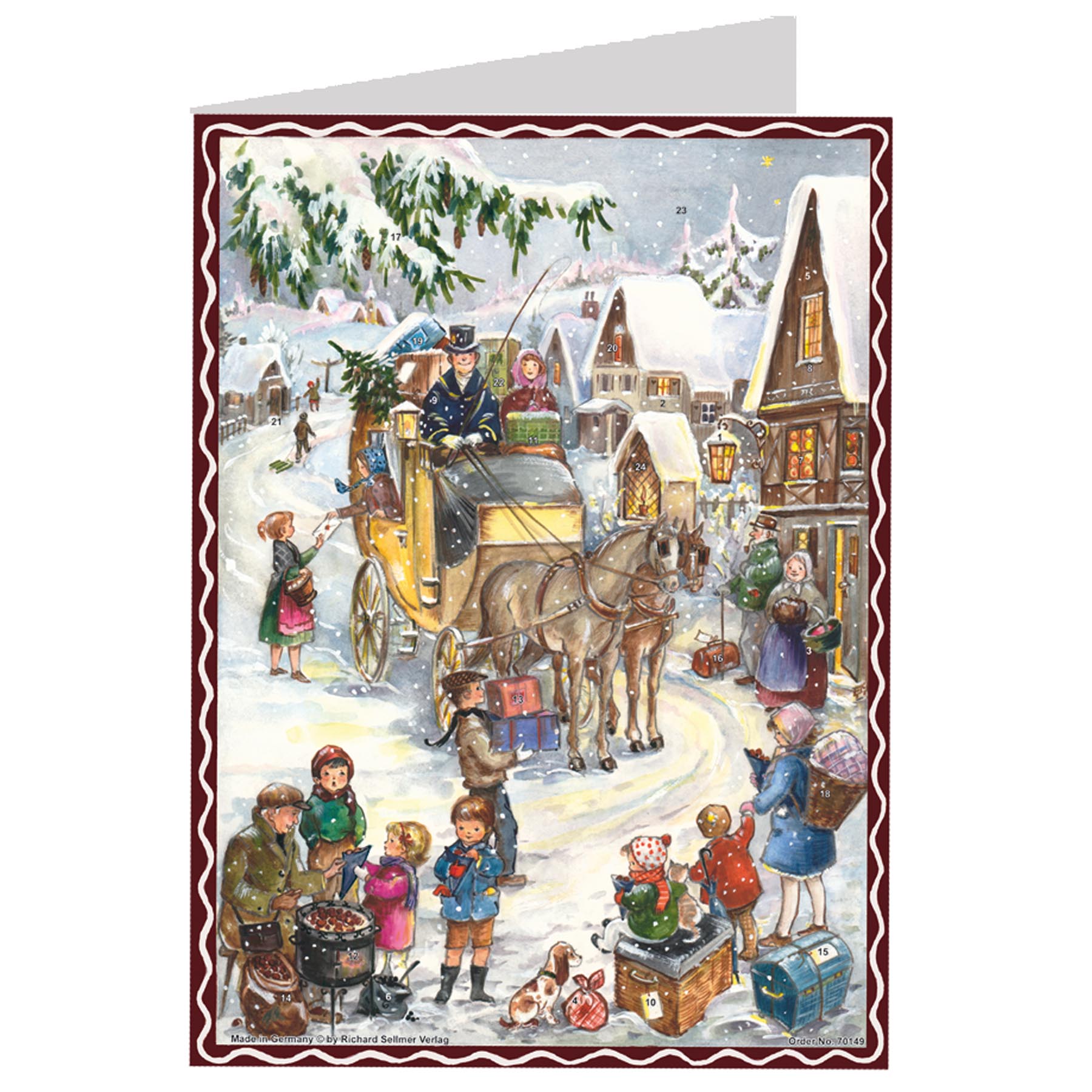 sellmer-verlag-postkarten-adventskalender-hurra-die-kutsche-kommt-a6 image 1