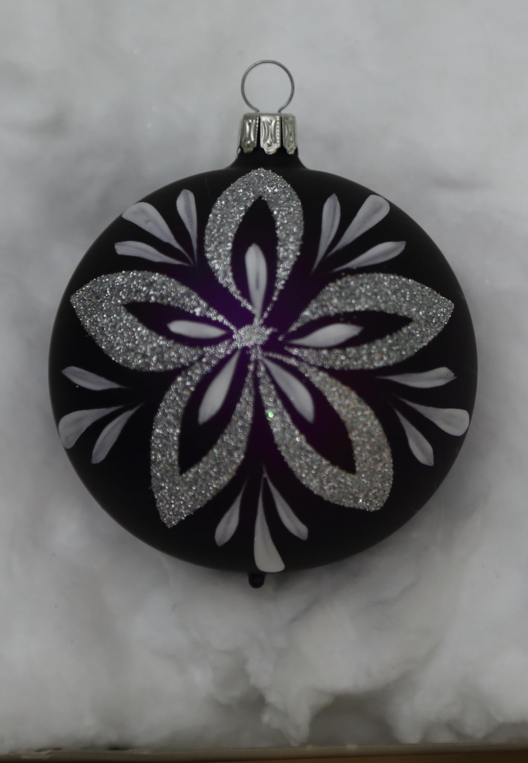 lauschaer-glas-christbaumschmuck-sortiment-glocken-lila-matt-blumendekor-39-teil image 2