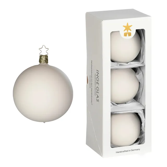 inge-glas-kugeln-christbaumkugel-creme-samt-8-cm image 1