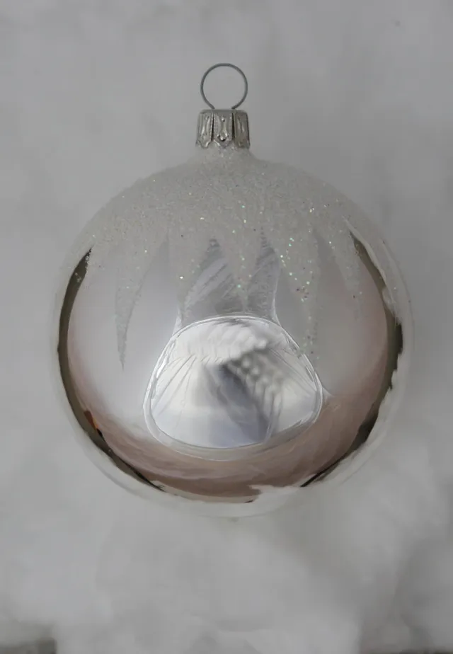 lauschaer-glas-christbaumschmuck-sortiment-silber-mit-schneedach-41-teile-mit-gl image 1